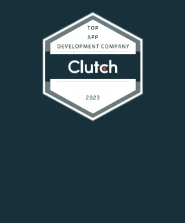 showing clutch award we won for a top app development company in 2023