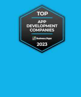 showing BusinessofApps award we won for a top app development companies in 2023